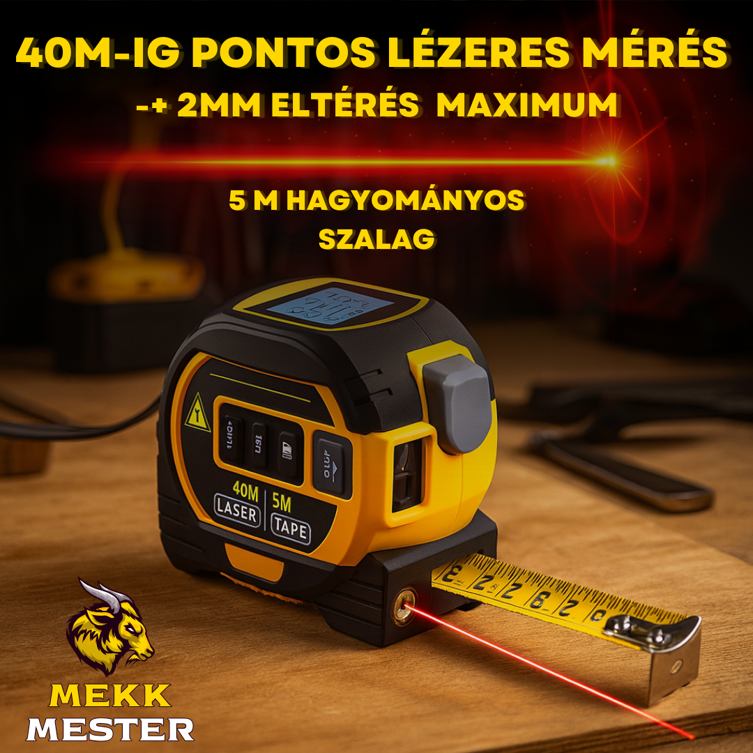 LASER LINE PRO - LÉZERES DIGITÁLIS MÉRŐSZALAG 40M